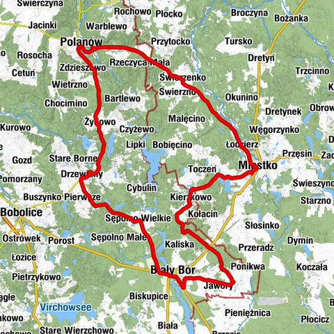 Biały Bór - Zajazd Babciny Domek - Kościół pw. Niepokalanego Poczęcia Najświętszej Maryi Panny - Kościół pw. św. Stanisława BM