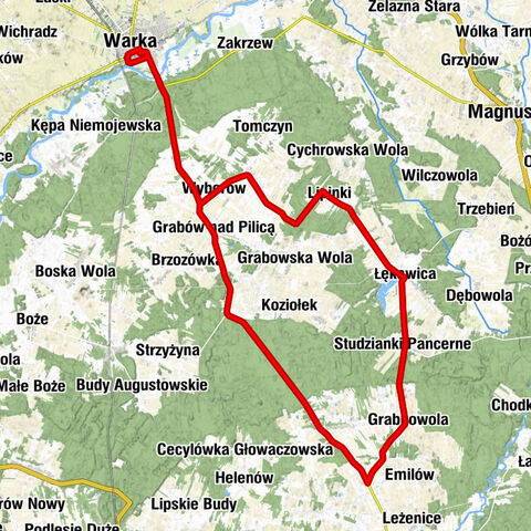 Warka - Czerwonka - Kościół pw. Świętej Trójcy - Kościół pw. Matki Boskiej Wniebowziętej i Królowej Pokoju