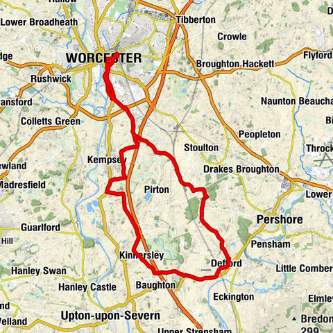 Worcester Shrub Hill - Jamia Ghousia Central Mosque - Kerswell Green Church - Kingdom Hall of Jehovah's Witnesses