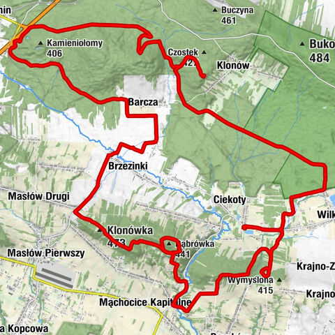 Bęczków - Radostowa - Klonówka - Brzezinki