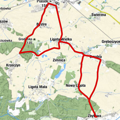 Zbytowa - Smolna - Ligota Wielka - Oleśnica