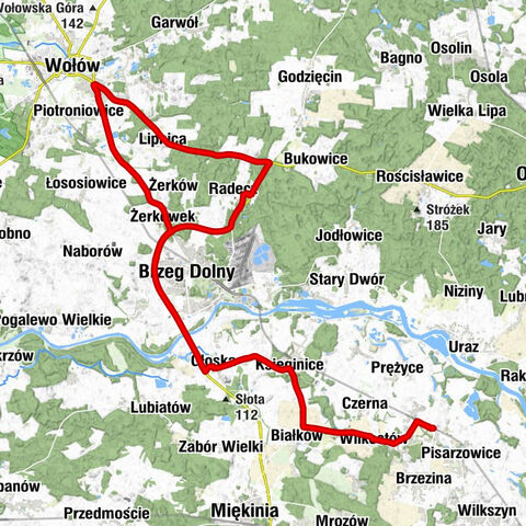 Brzezinka Średzka - Gosławice - Brzeg Dolny - Wołów