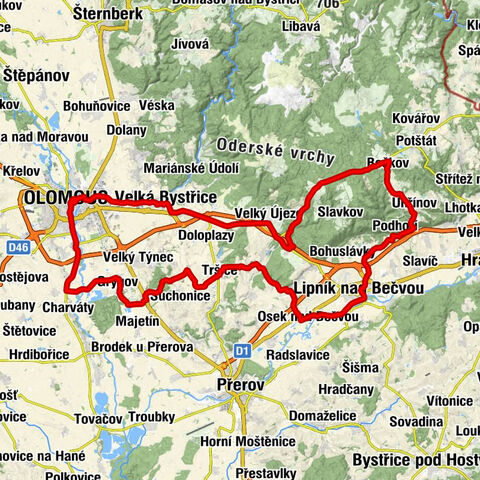 Olomouc - Křížová hora - Zelený kříž - Studená