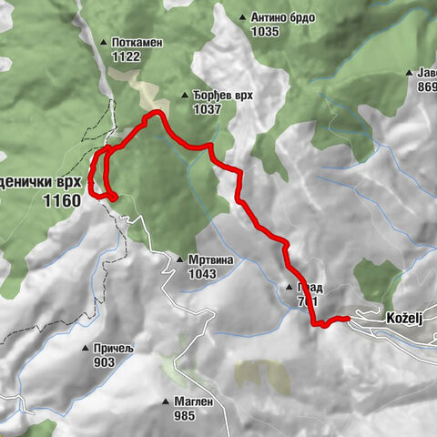 Кожељ - Леденица - Леденички врх - Бучје