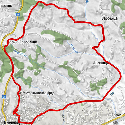 Ваљево - Јасеница - Митрашиновића брдо