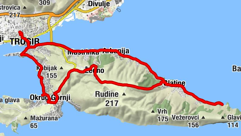 E-Bike Trogir-Okrug Gornji-Slatine-Arbanija-Trogir