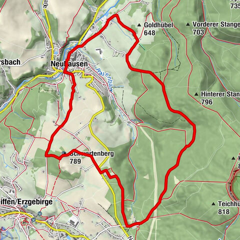Day tour Kammweg around Neuhausen and the Schwartenberg