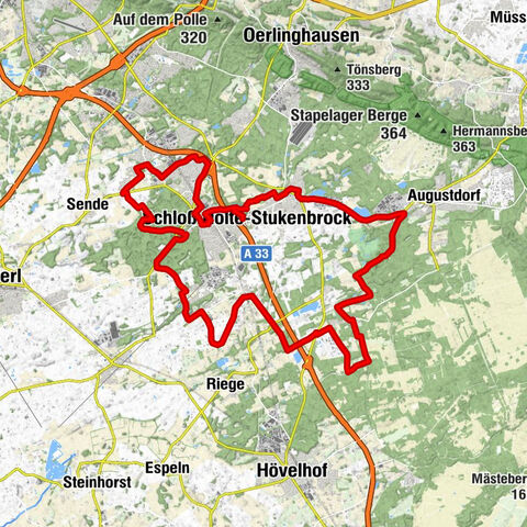 SHS 1: 5 Ortsteile - 10 Sennebäche | Radrundweg SHS