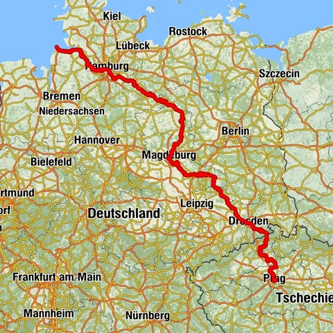 Elberadweg von der Mündung bis Prag