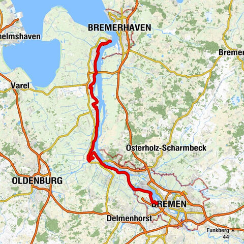 Weser-Radweg - Abschnitt Wesermarsch