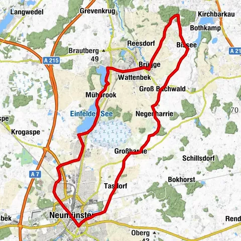 Seen, sanfte Hügel und weiter Horizont