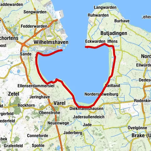 Radroute um den Jadebusen