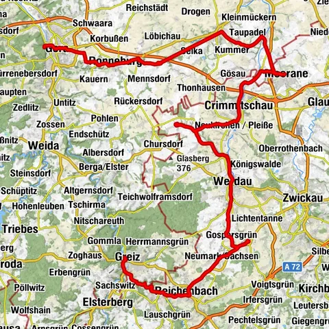 Kulturweg der Vögte - Etappe 1: Von Greiz nach Gera