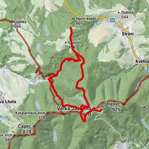 Veľká Javorina, Střední Morava/Česko