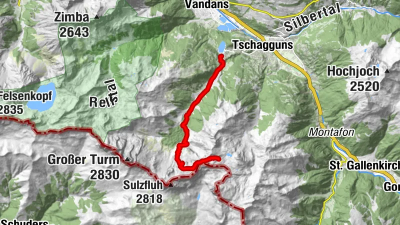 Aufstieg über Gauablickhöhle zur Tilisuna Hütte 