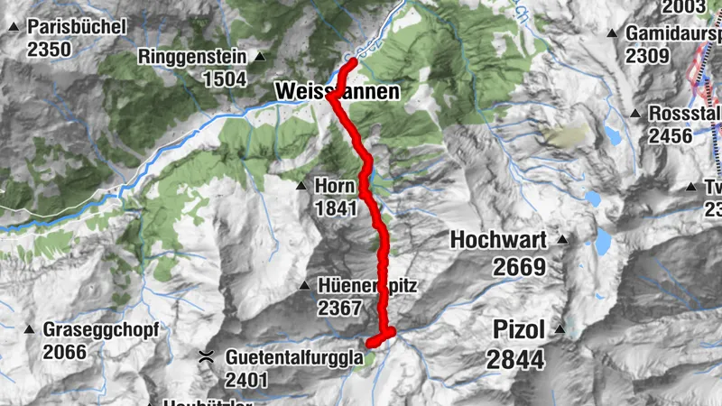 Meld Weisstannen, Wasserfallarena Batöni und zurück