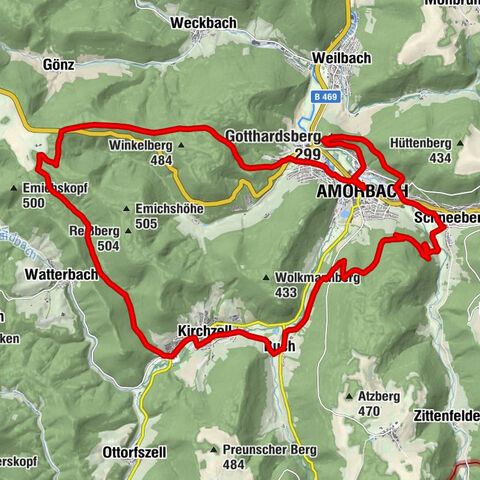 Mountainbike-Strecke "Rund um Amorbach"
