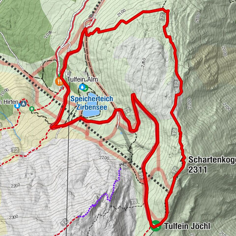 From the Tulfeinalm to the Schartenkogel