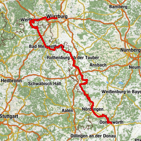 Romantic Road from Würzburg to Donauwörth