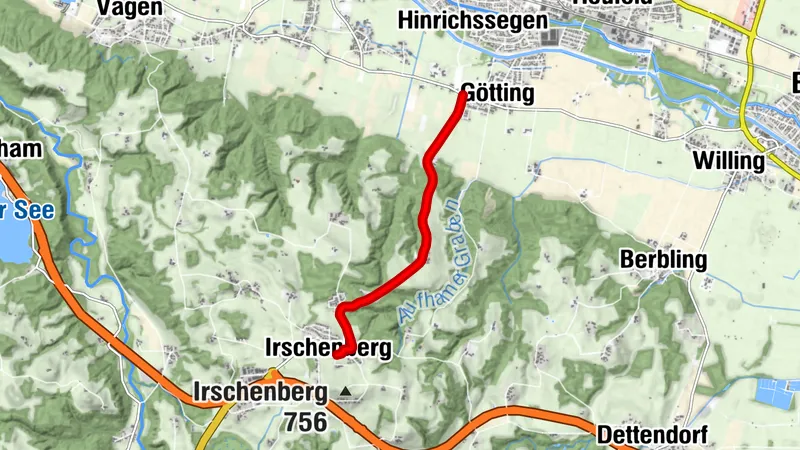 Rennrad-Anstieg: Von Götting zum Irschenberg
