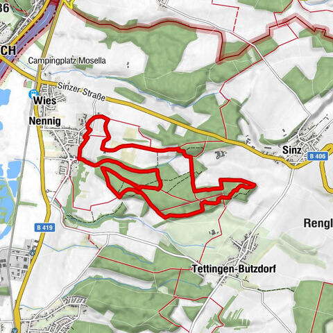 Trail route from Schlossberg to the trenches