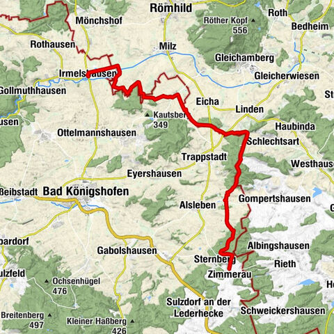 Hike - "Green Belt Thuringia" - Stage 6 - Zimmerau to Irmelshausen