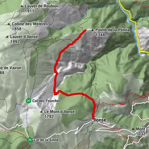 FFC mountain bike route no. 11: The pointe de la Penna